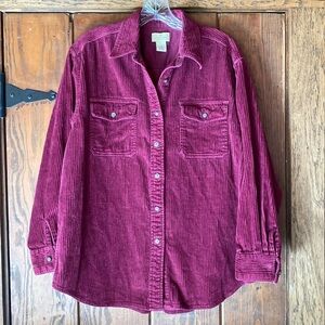 Limited America Button Down Shirt Whale Corduroy L/S Shirt Wine Merlot Size M